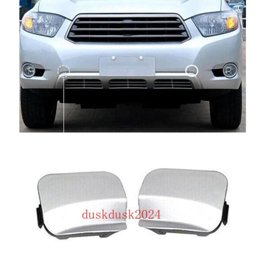 2-Pack Silver Front Bumper Tow Hook Eye Covers for Toyota Highlander 2008-2010
