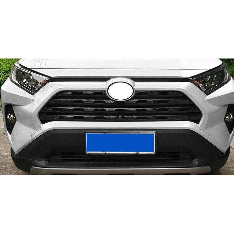 for Toyota RAV4 19-2023 Carbon Steel Front Bumper Grille Grill Cover Decal Trim