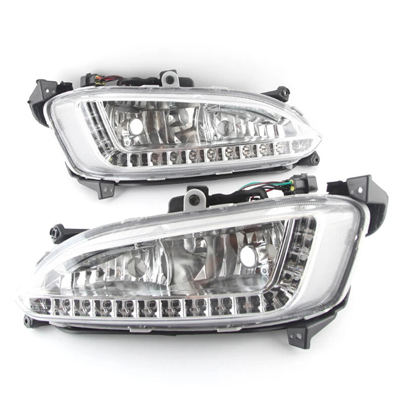 Pair Front LED daytime lamp fog lamp for Hyundai Santa Fe IX45 2013-2015 LH RH