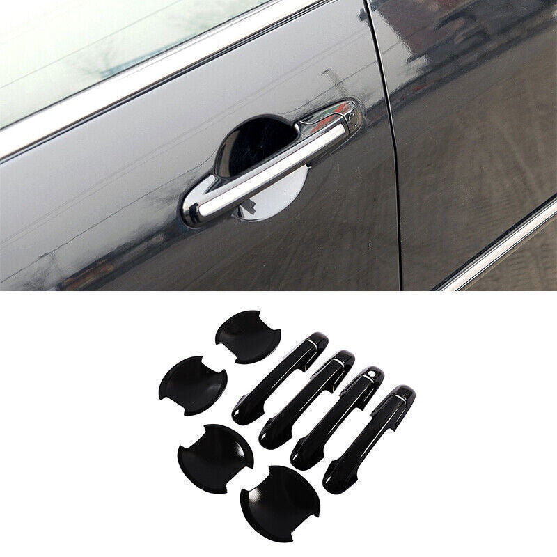 for Honda Accord 7th 2.4 03-07 Gloss Black Side Door Handle Bowl Cover Trim 12P