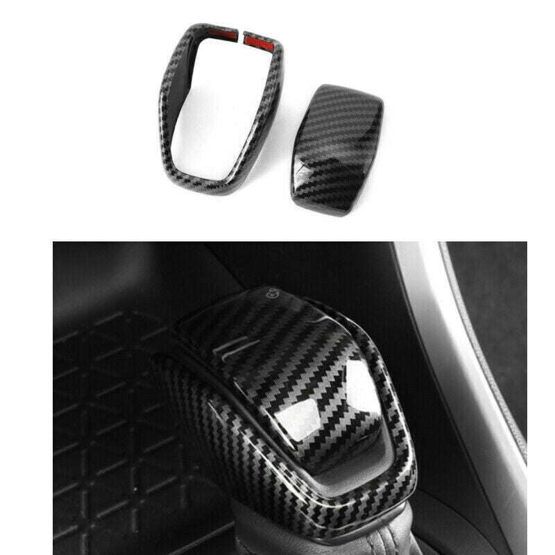 Carbon Fiber Style Gear Shift Knob Cover Cap Trim ABS for Toyota Venza 2021-2023