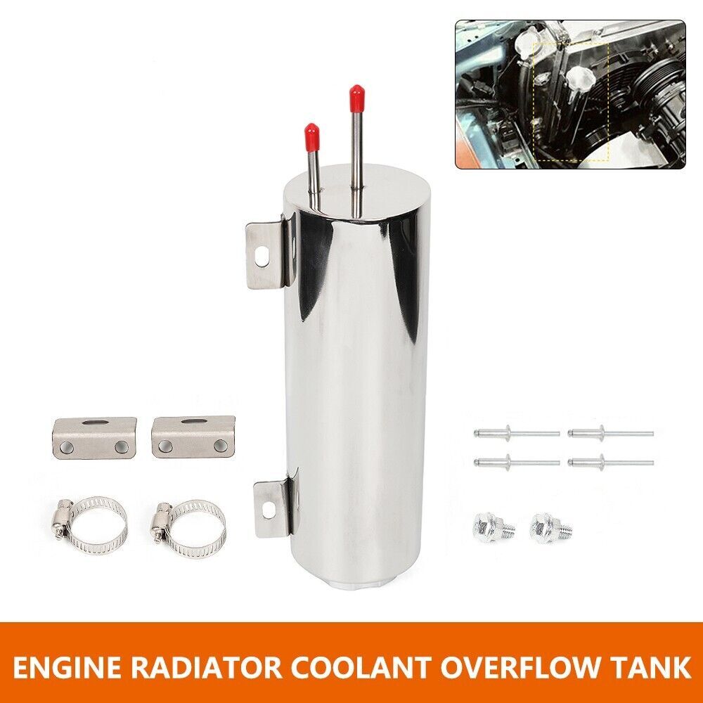 3 X 10 Stainless Steel 32OZ Radiator Coolant Overflow Puke Tank Can Polished