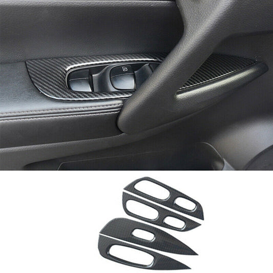 for Nissan Rogue Sport 2017-2021 Carbon Fiber ABS Window Lift Panel Switch Trims