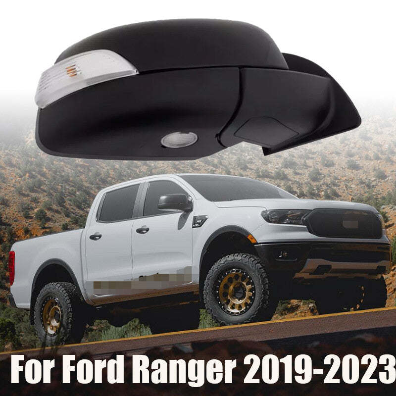 for Ford Ranger 2019-2023 Black Passenger Right Side Mirrors W/Heated Blind Spot
