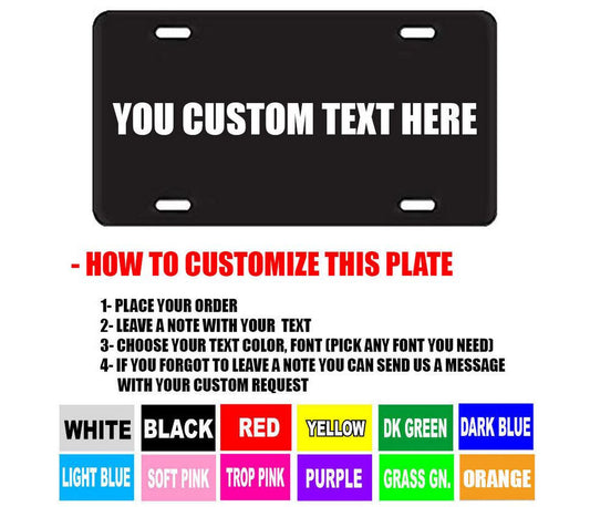 Car license plate cover cap, trunk custom text, black, suitable for Genesis