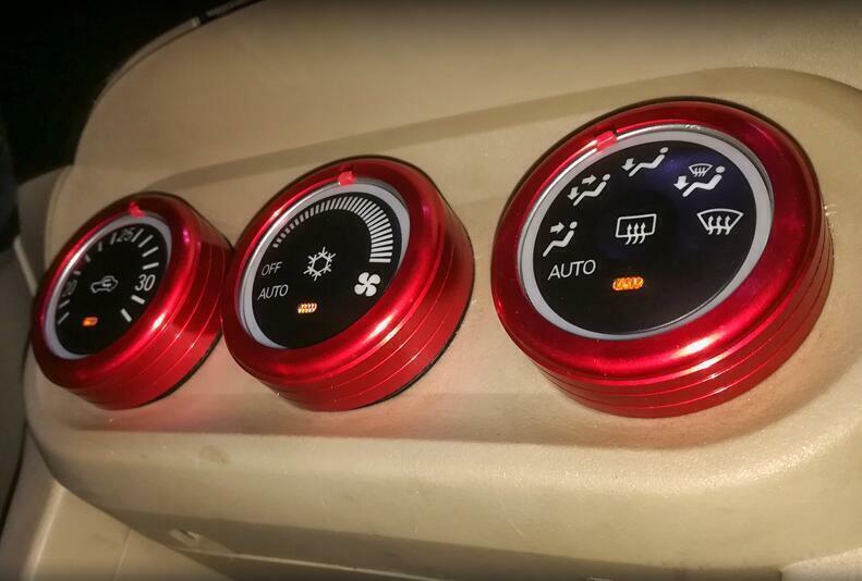 for Mitsubishi Lancer EVO 09-16 Red Aluminum Central Console Ac Knob Cover Trim
