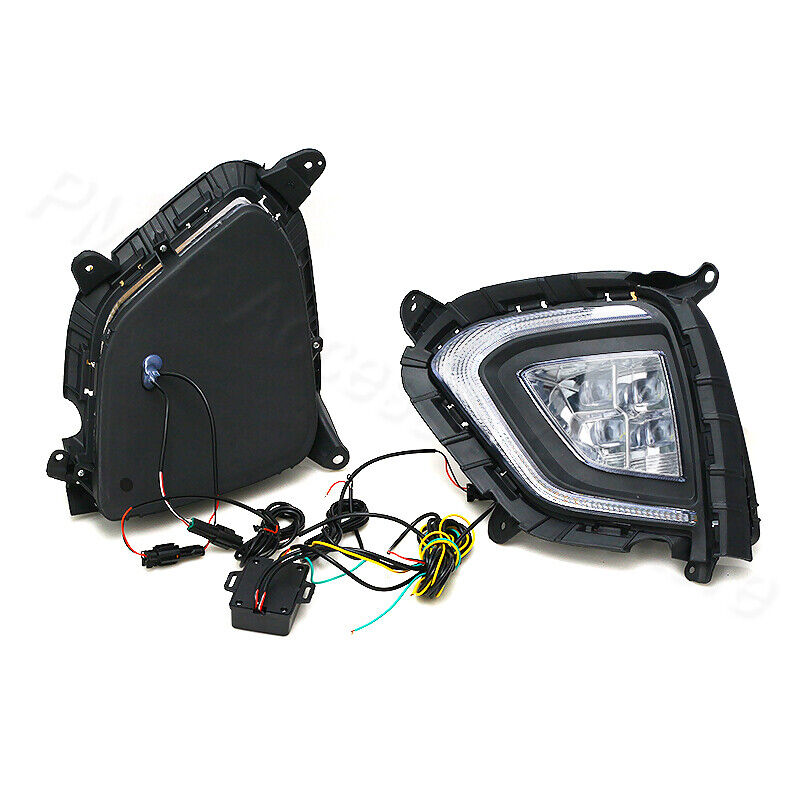 1Pair DRL Daytime Running Light Yellow Turn Signal for Hyundai Creta IX25 17-20