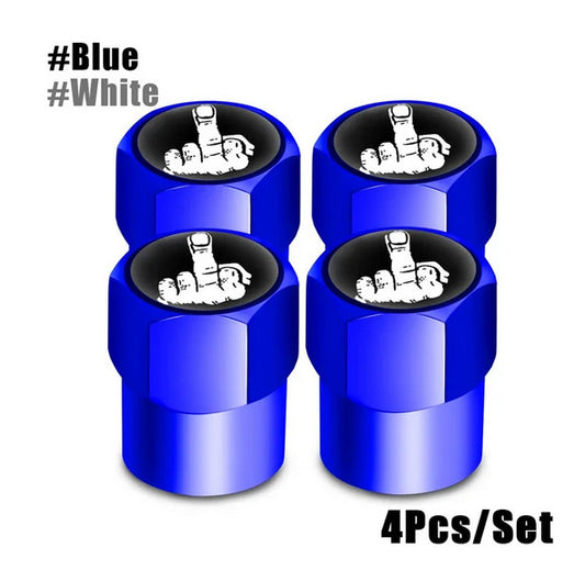 4-piece car tire valve cover rod air dust cover, sky blue, suitable for Mitsubishi .