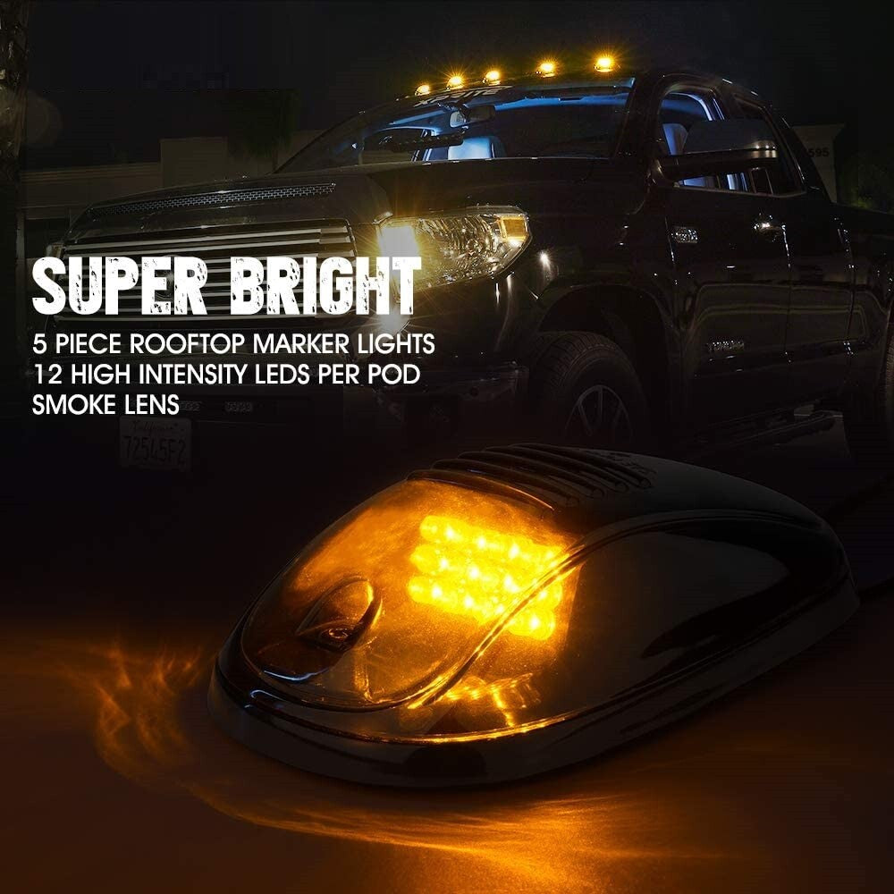 5pc Smoke LED Roof Top Running Cab Marker Light for Chevy Silverado 1500 3500