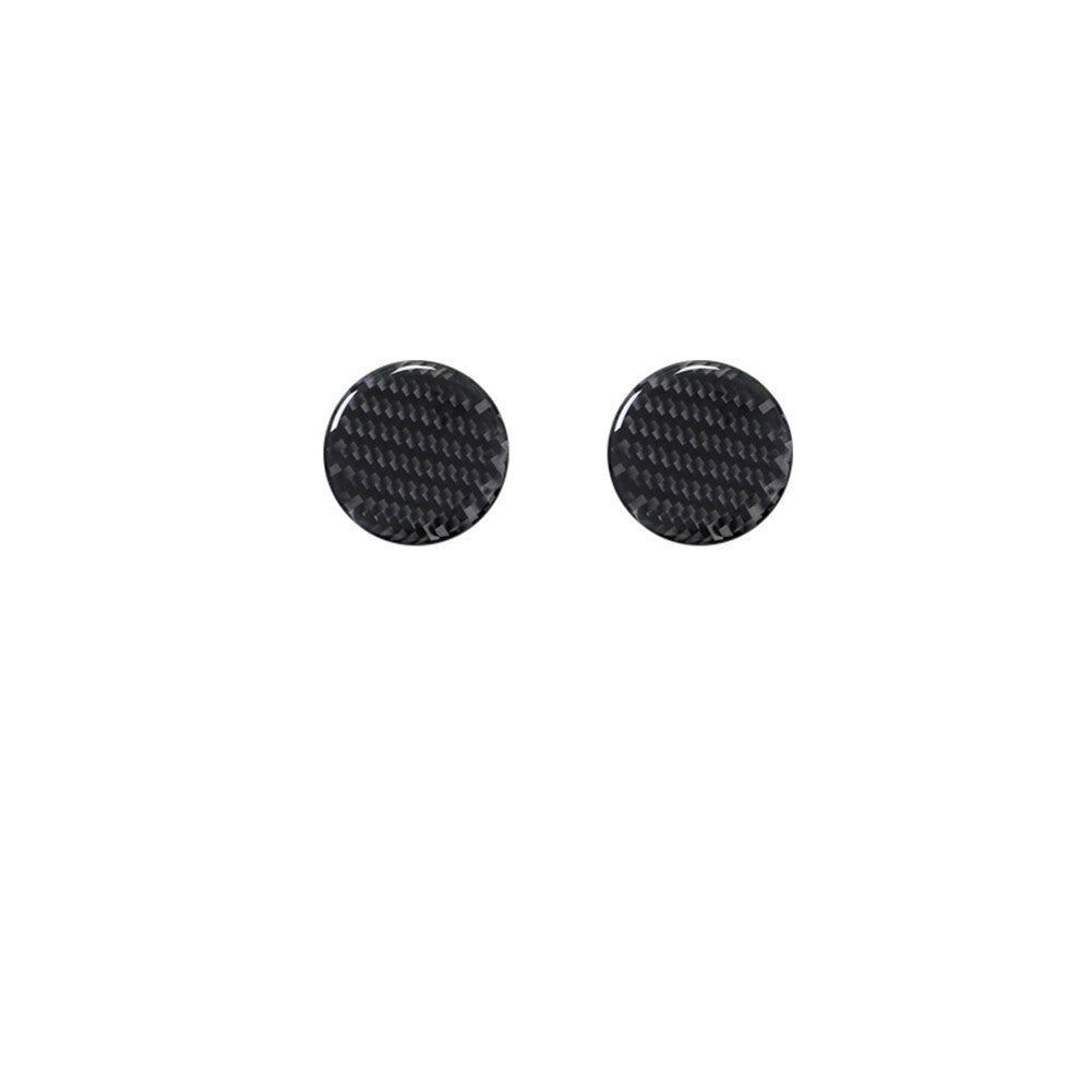 2X Carbon Fiber Center Multimedia Knob Cover Trim for Porsche 718 2016-2022