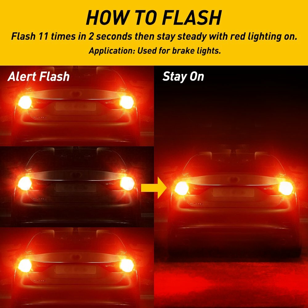AUXITO 3057 3457 Super Red Alert LED Flashlight/Brake Light Bulb