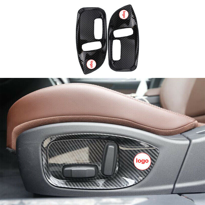 for Jaguar F-PACE 2021-2022 ABS Carbon Fiber for Seat Button Handle Frame Cover Trim