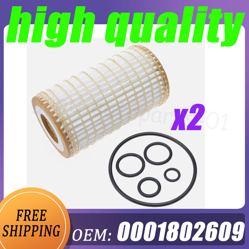 2-piece engine oil filter suitable for Mercedes-Benz C-Class, CLK, CLS, EG, GLK, ML, R, S-Class