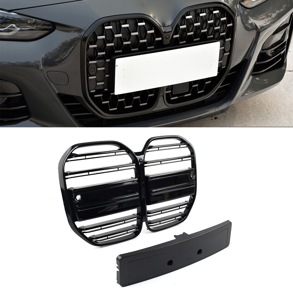 Double Line Front Bumper Center Kidney Grille Fit for BMW 4 Series G22 G23 2dr 21-23