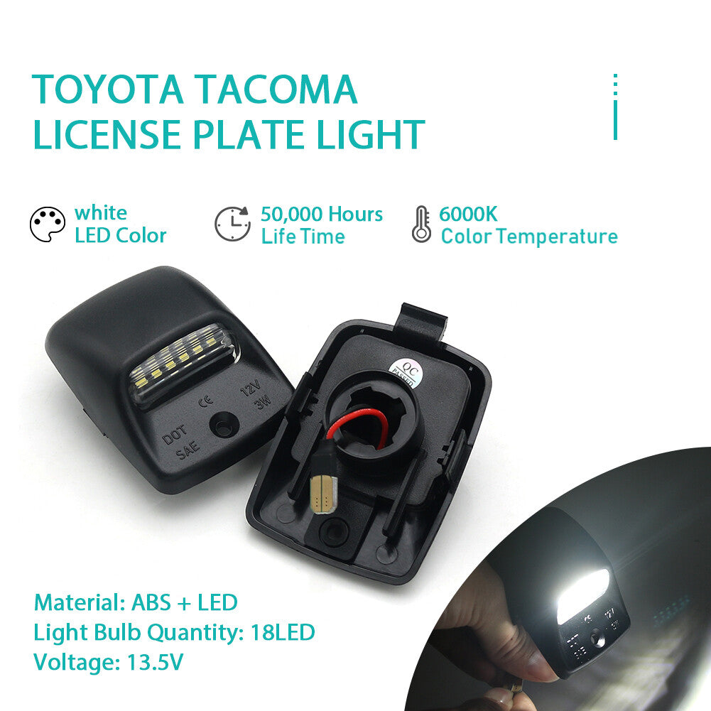 2X White LED License Plate Number Lights For 2005-2015 for Toyota Tacoma, Tundra