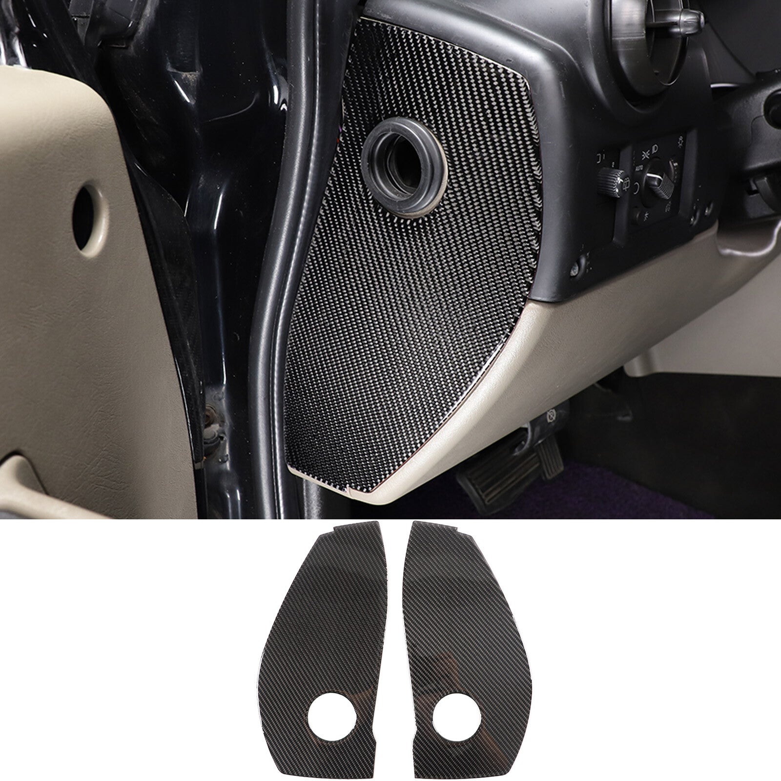 Carbon fiber Copilot instrument panel trim sticker for Toyota FJ Cruiser 2007-21