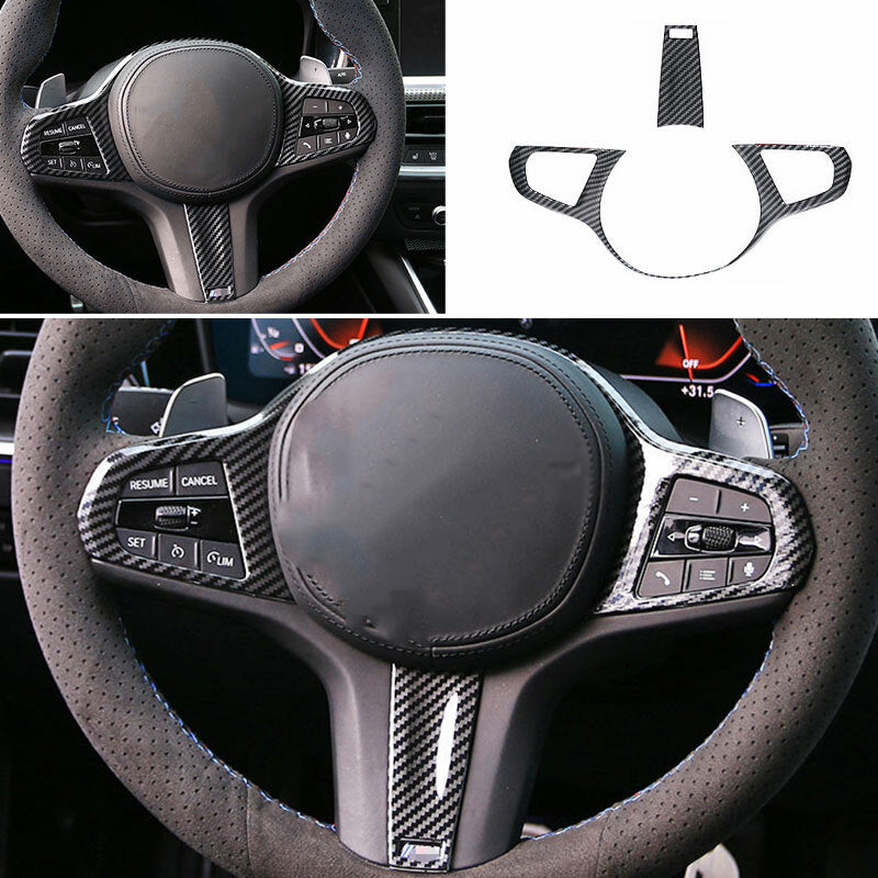 Carbon Fiber Front Steering Wheel Frame Trim for BMW 3 Series 2019-2021 G20