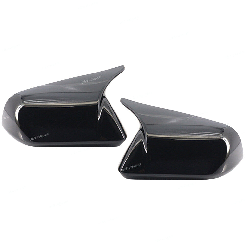 Glossy Black Rearview Mirror Cover Caps Horn Style Fit for Ford for Mustang 2015-22