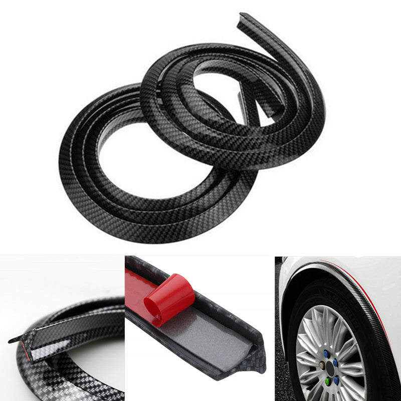 Car Fender Extension Wheel Eyebrow Protector Lip Soft Mudguard Carbon Fiber Pad
