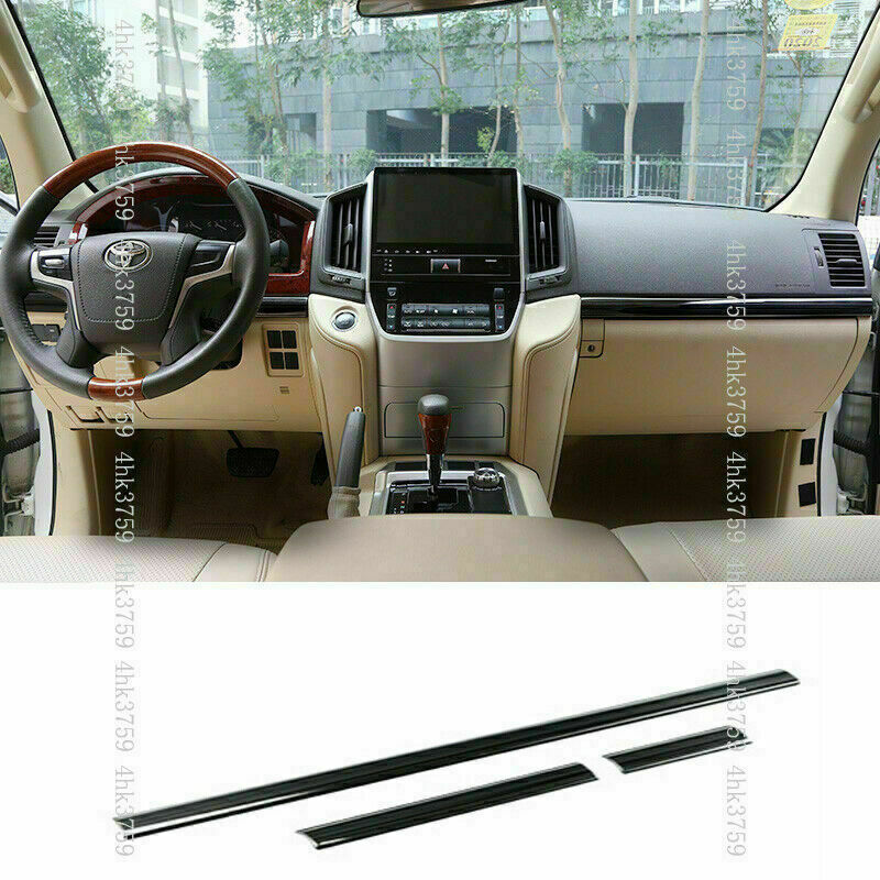 for Toyota for Land Cruiser 2016-21 Black Inner Dashboard Center Console Stripe Trim