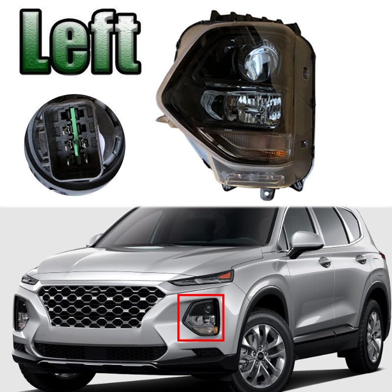 Left Halogen Front Bumper Fog Light Assembly for Hyundai Santa Fe 2019 2020