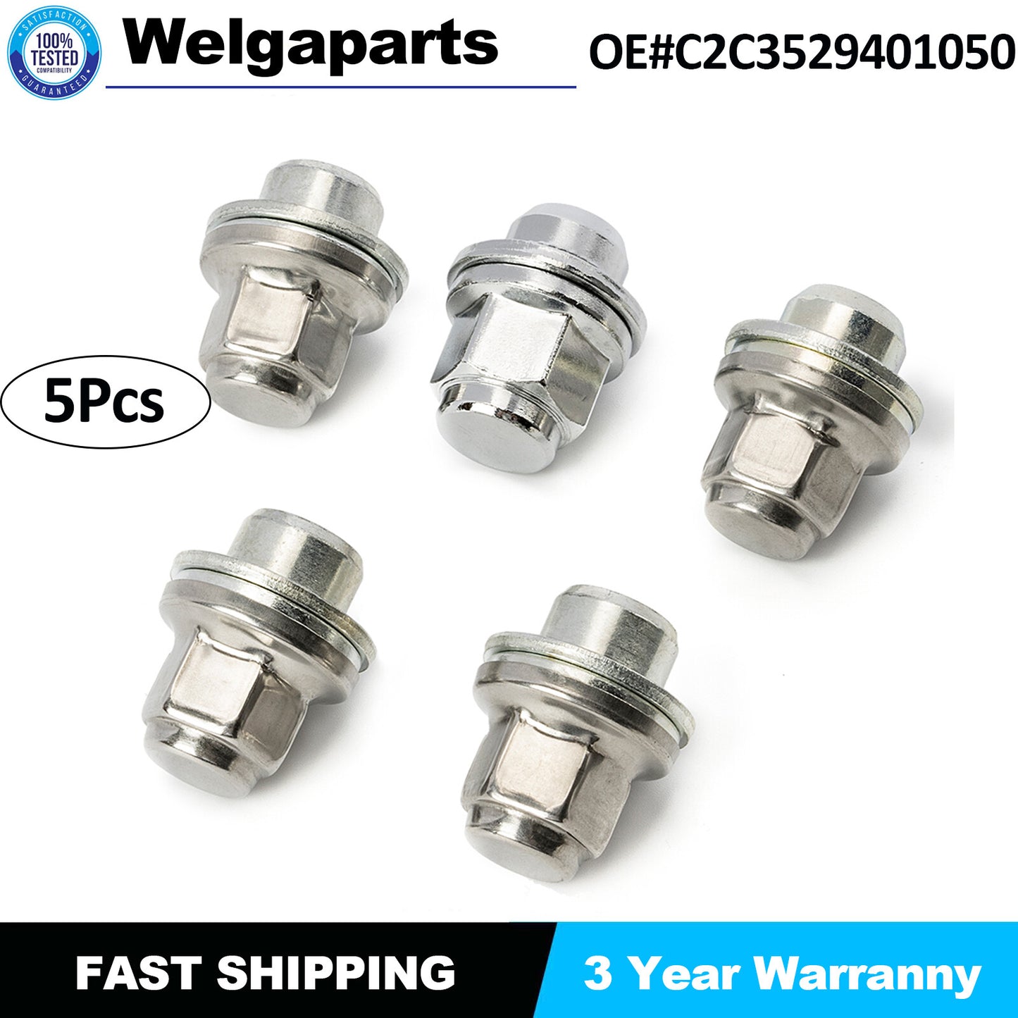 5x Wheel Lug Nuts Fits for Jaguar S-Type X-Type XJ XJR XF 1999-2011 C2C35294010