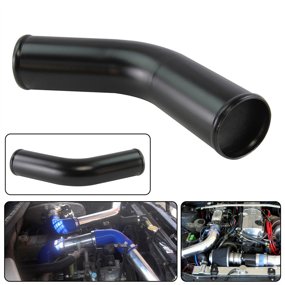 45 Degree 63mm 2.5 inch Aluminum Intercooler Intake Pipe Piping Tube Hose Black