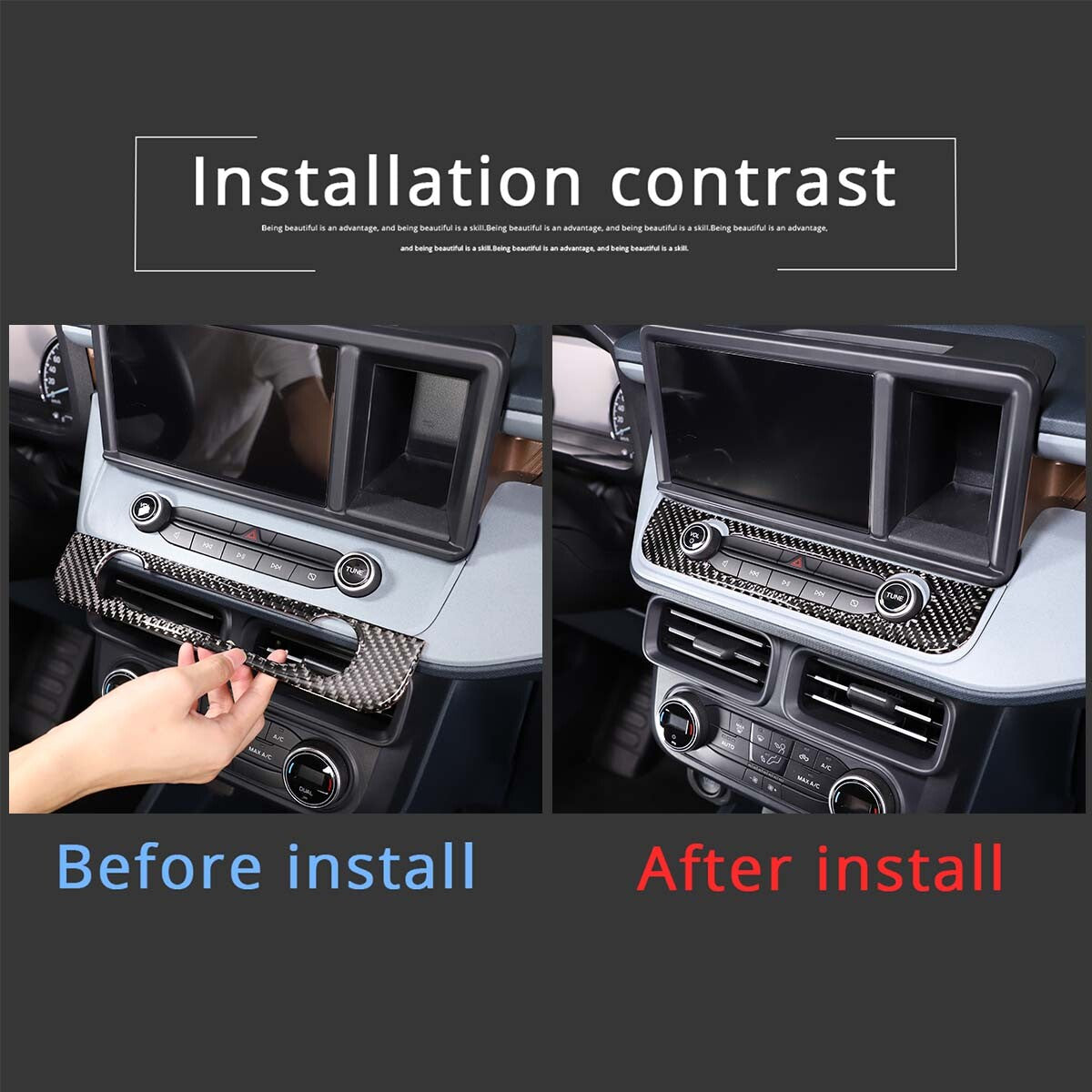 Genuine carbon fiber A-pillar sticker cover decoration for Toyota Tacoma 2006-2015 USA.