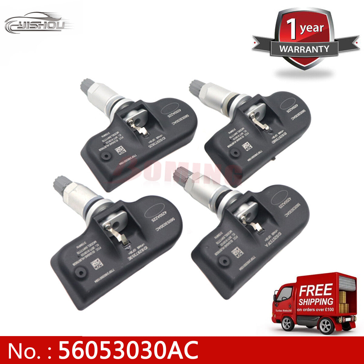 new 4-piece 56053030AC Tire Pressure Sensors (TPMS) for Chrysler , for Dodge , and for Jeep 315MHz