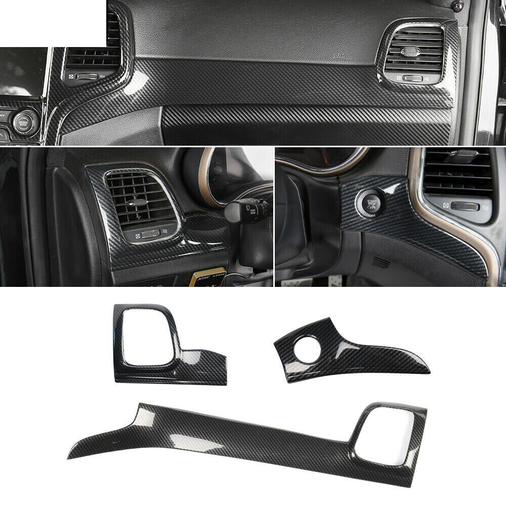 Carbon Fiber Console Dashboard Panel Cover trim for Jeep Grand Cherokee 2011-20