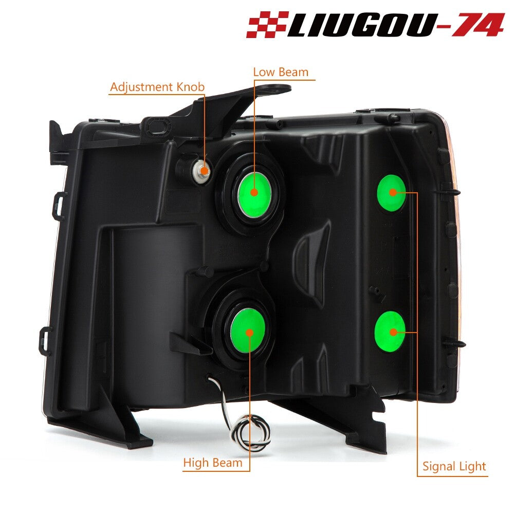 Suitable for 07-13 for Chevrolet Silverado LED DRL strip projector headlights LH+RH 1 pair