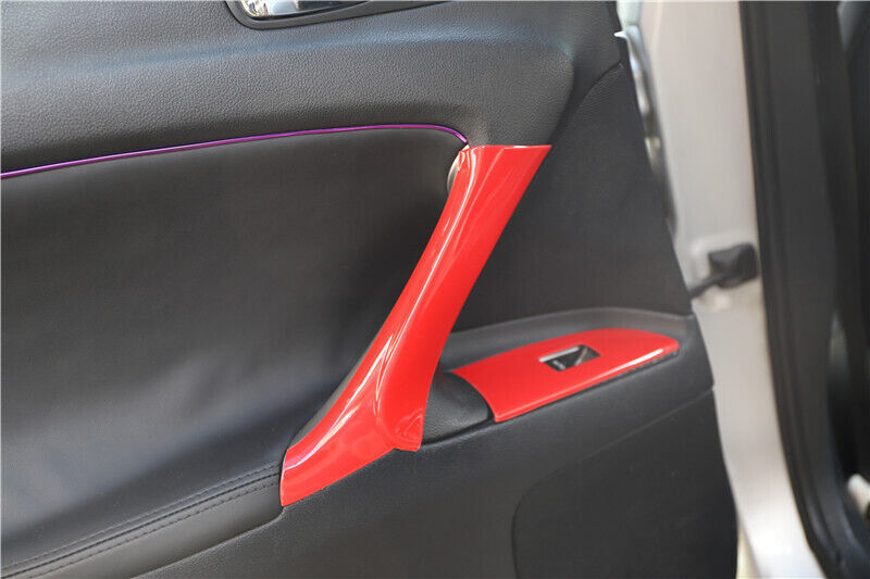 Car Inner Door Handle Lock Cover Trim 4PCS Fit for Lexus IS 2006-2011 Red Bright