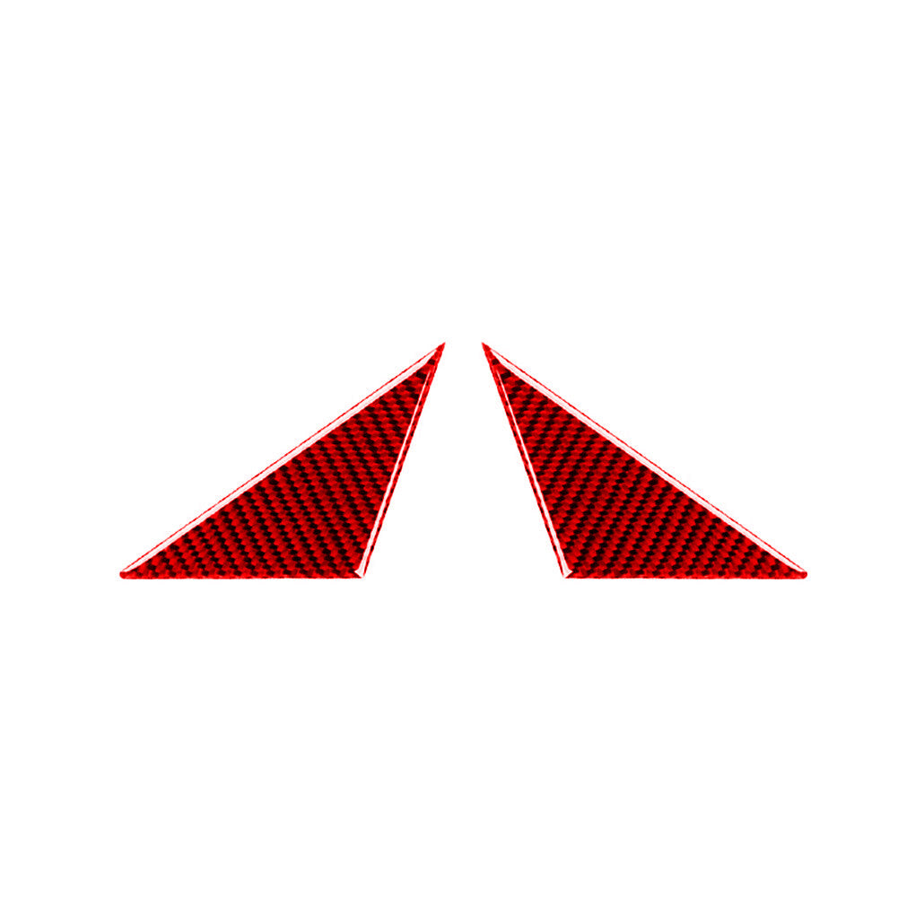 Red Carbon Fiber A-Pillar Triangle Trim for Porsche Taycan 2019-2022