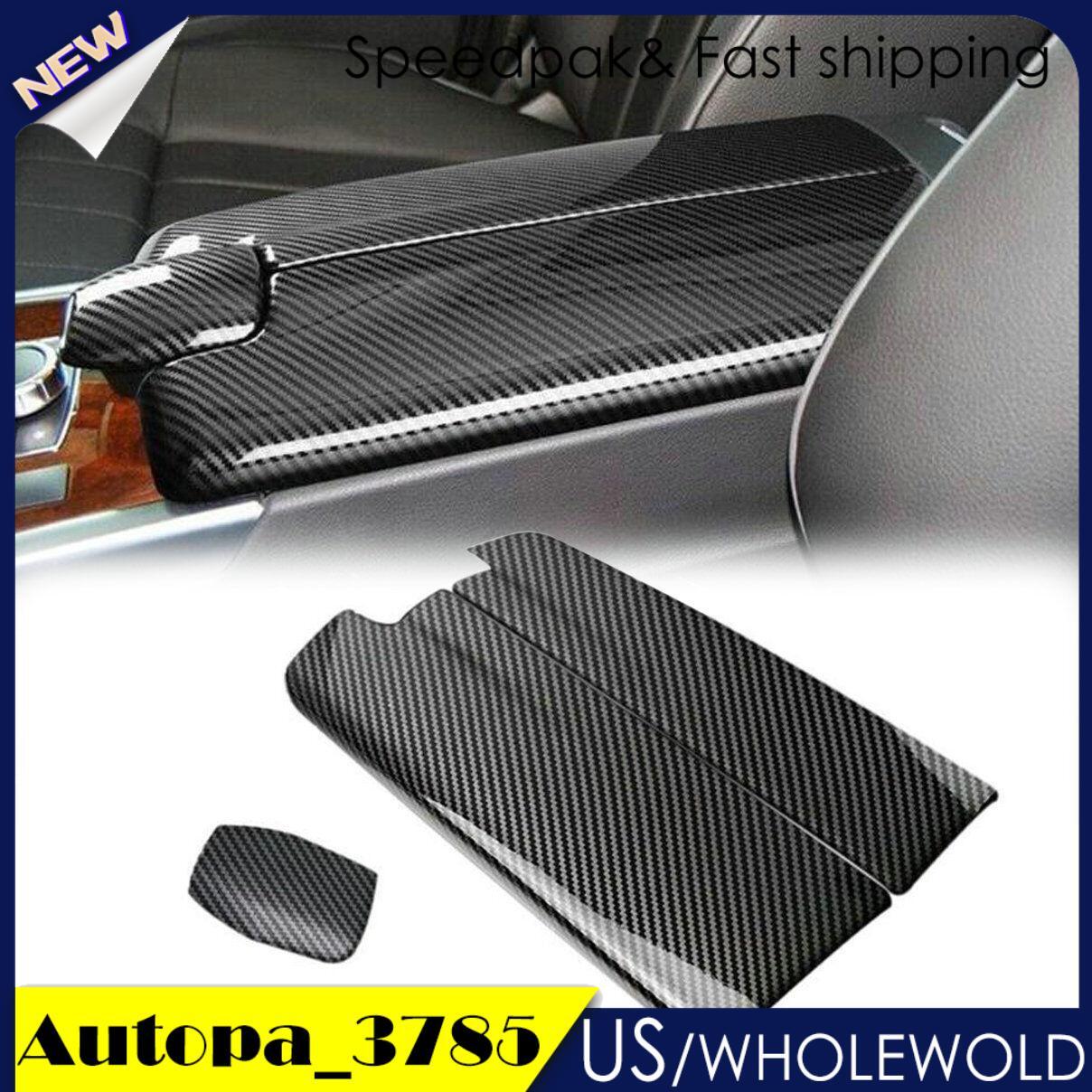 3x ABS Carbon Fiber Center Armrest Box Cover For 10-15 for Mercedes E Class W212