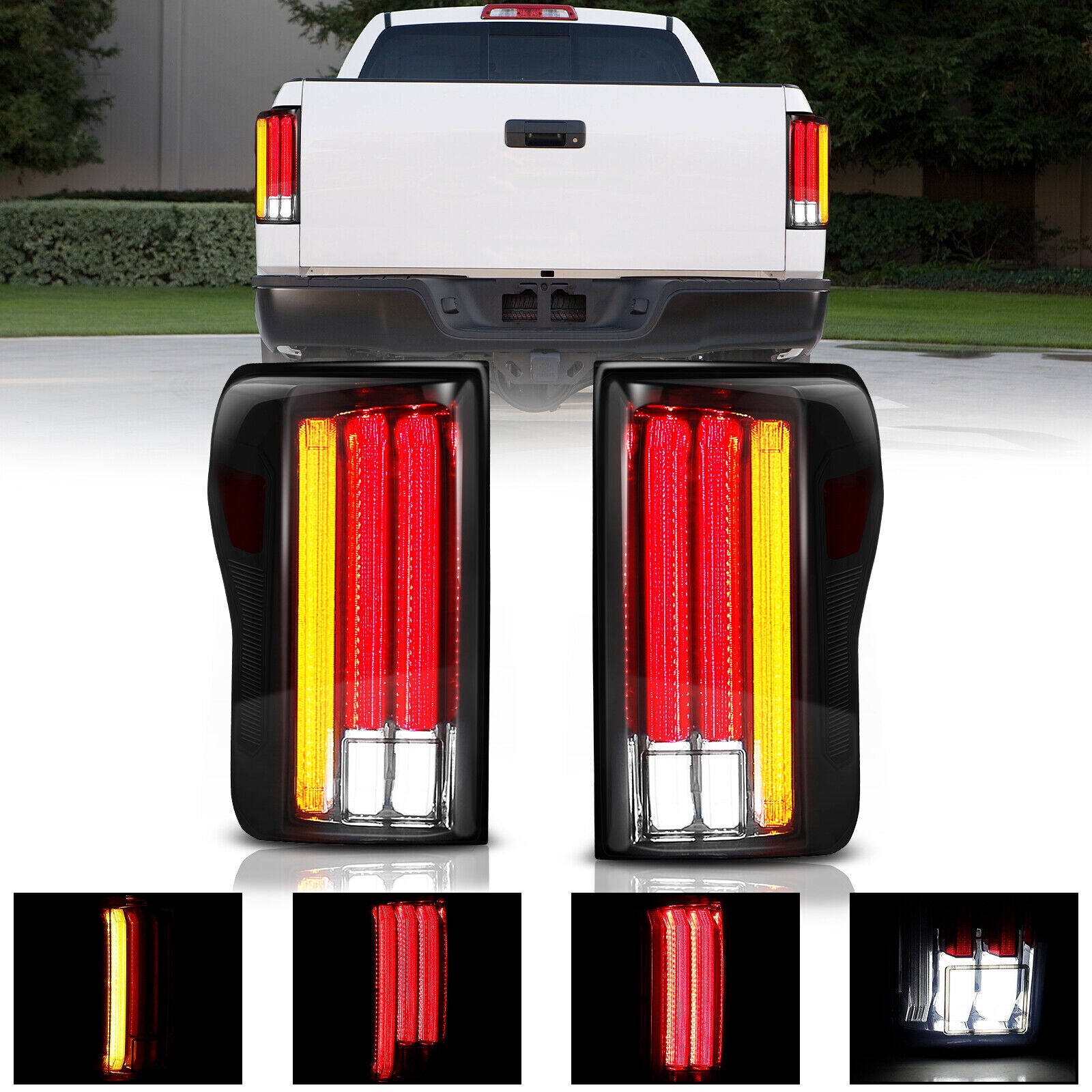 2x For 2007-2013 for Toyota Tundra Rear Turn Signal Brake Lamp Full LED Tail Lights