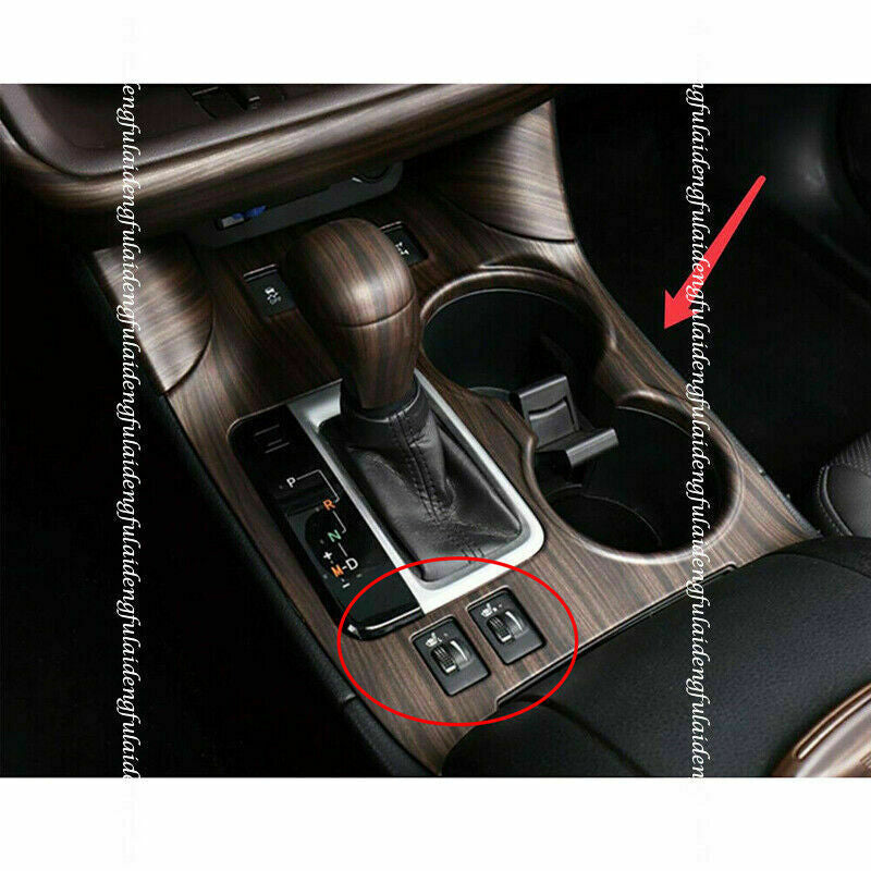 Wood Grain Gear Box Shift Cup Holder Panel Cover for Toyota Highlander 2014-2019