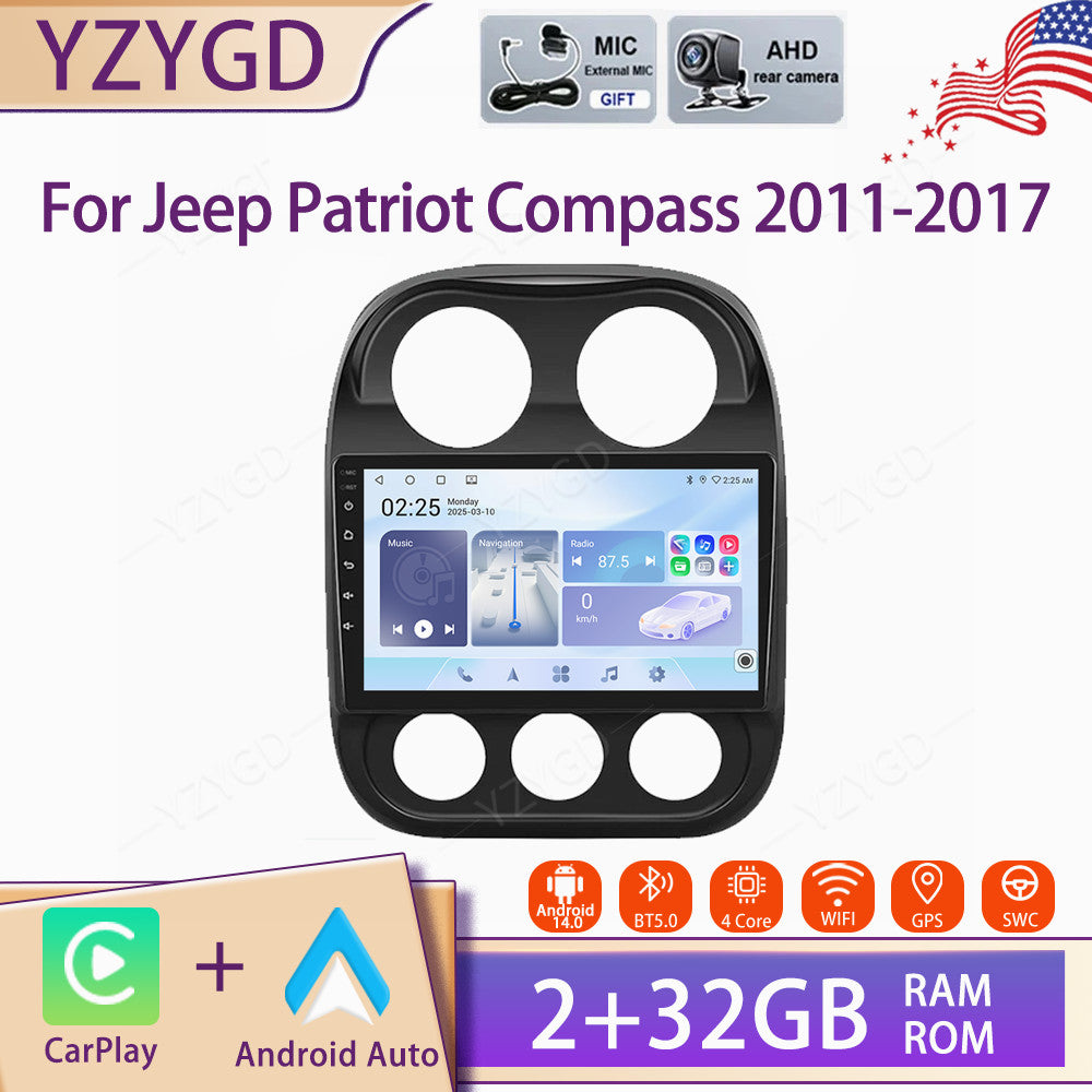 for Jeep Patriot Compass 2011-2017 Stereo Android Carplay Car Radio GPS Navi BT
