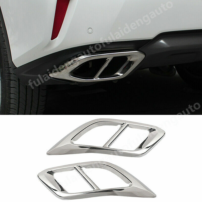 for Lexus RX350 RX450H 16-19 Chrome Rear Tail End Tip Pipe Exhaust Muffler Cover