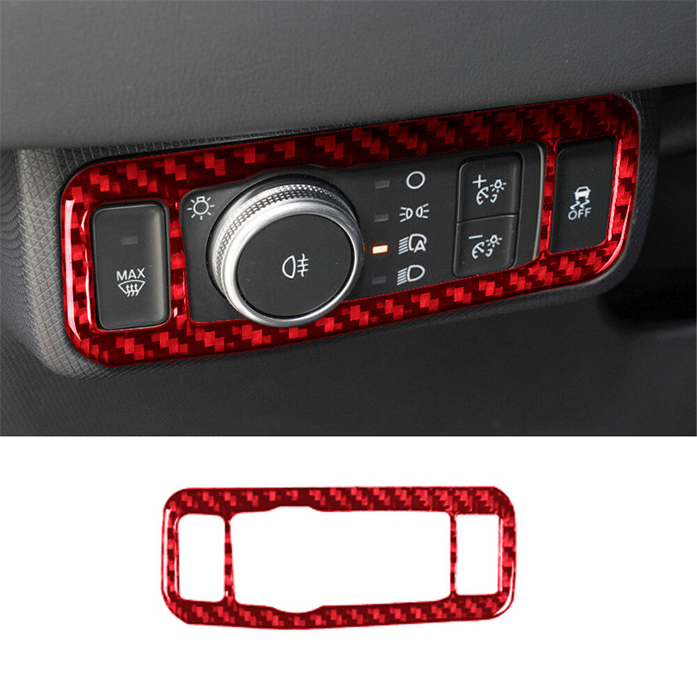 Red interior carbon fiber headlight control cover trim is available on the  for ford  for Mustang Mach-E