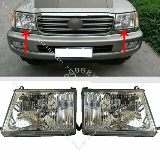 for Toyota for LAND CRUISER 100 Headlights Head lamp Set LH RH Halogen 1998-2005