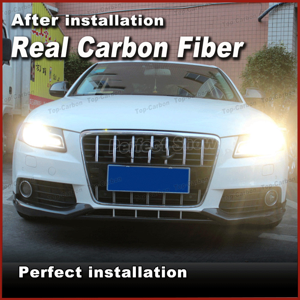 Fit for Audi A4 B8 09-15 Non-Sline Front Splitter Lip Flaps Spoiler Carbon Fiber