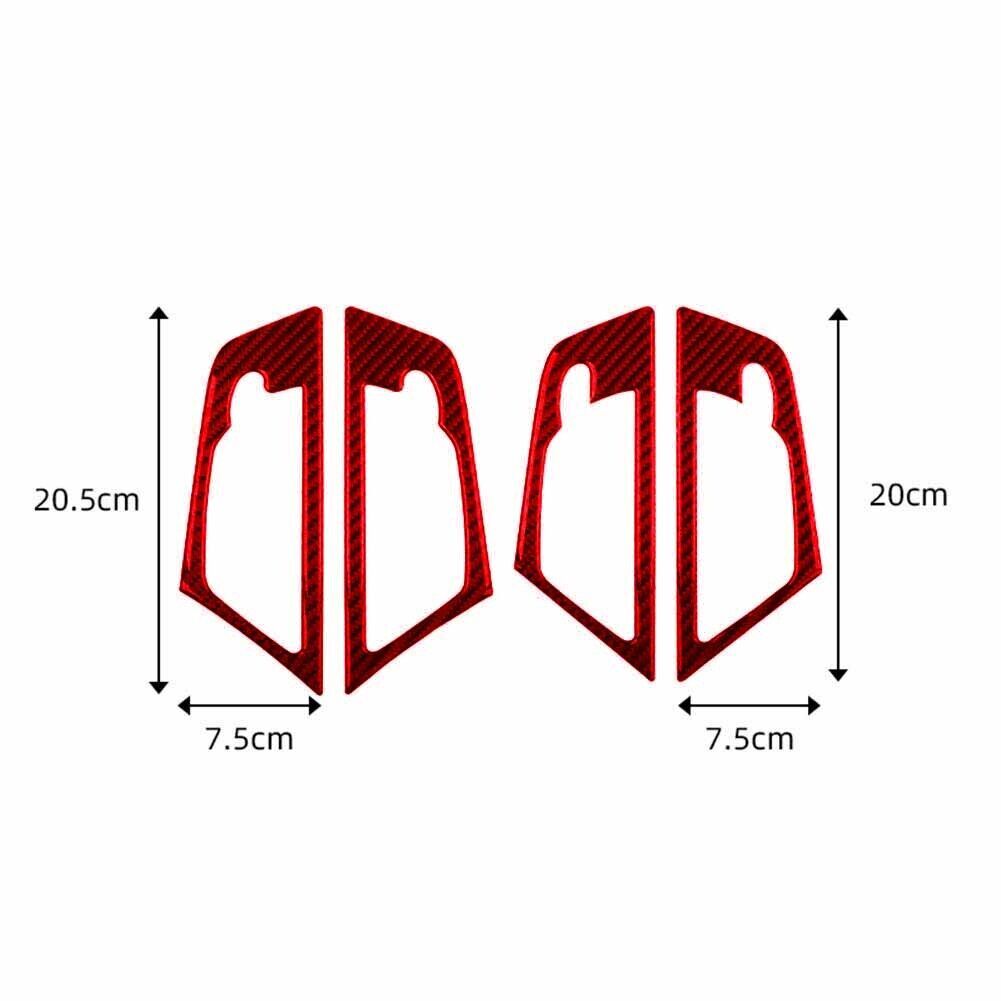 4¡ÁRed Carbon Fiber Interior Door Handle Bowl Panel Trim for BMW X3 E83 2004-2010