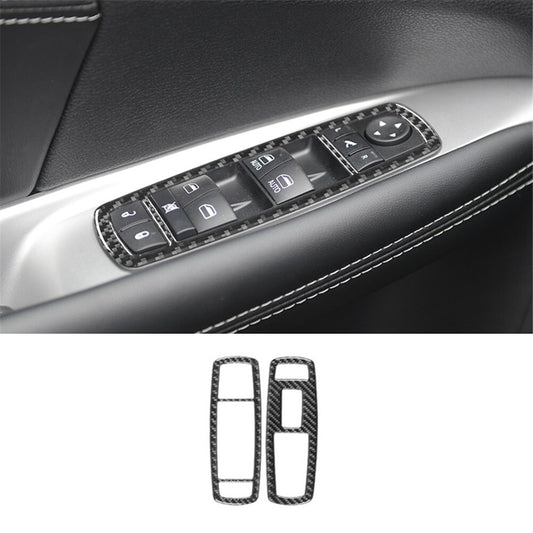 for Dodge Journey 2011-2017 Front Window Switch Button Trim Cover Carbon Fiber