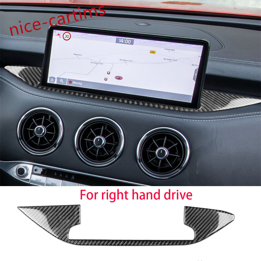 for Kia Stinger 2019+ RHD 10.25 inch GPS Navigation Base Panel Trim Carbon Fiber