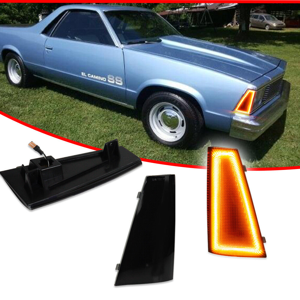 Smoke Amber Front Side Marker Lights for Chevrolet 80-81 El Camino and Malibu