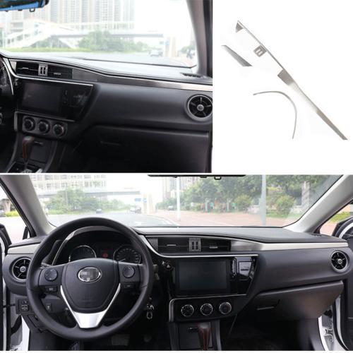Silver Titanium Central Console Instrument Strip Trim for Toyota for Corolla 17-2018