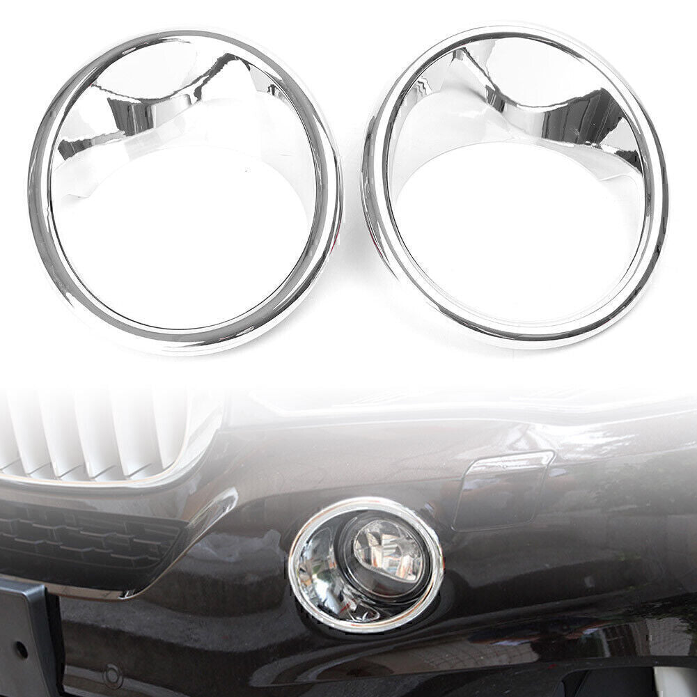2pcs Chrome Plated Front Fog Light Lamp Cover Trim for BMW X5 F15 2014-2018
