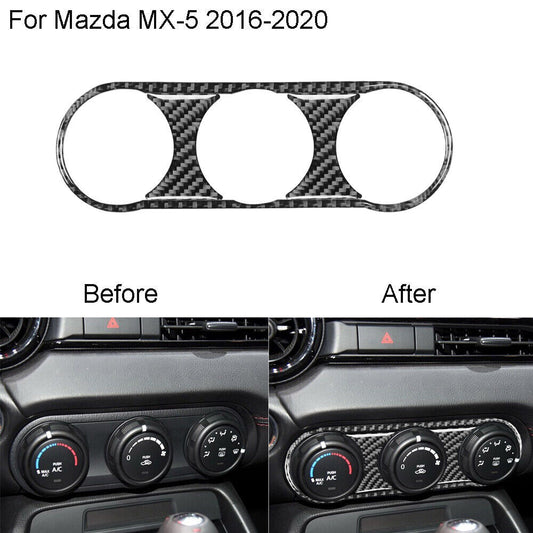 for Mazda MX-5 2016-2020 Carbon Fiber Interior AC Switch Button Panel Cover Trim