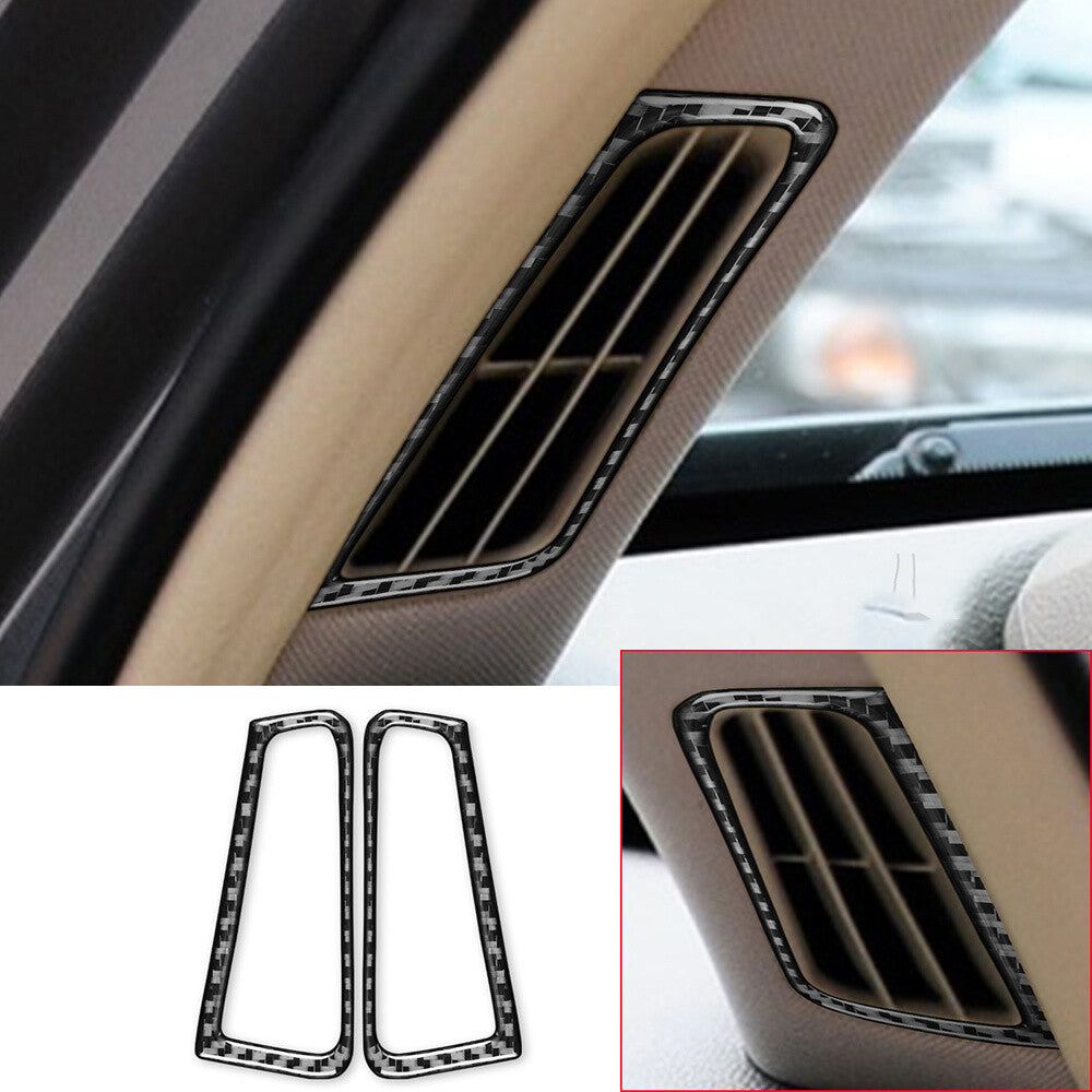 2¡ÁCarbon Fiber Demist Air Vent Outlet Ring Trim for Infiniti G37 Sedan 2007-2013