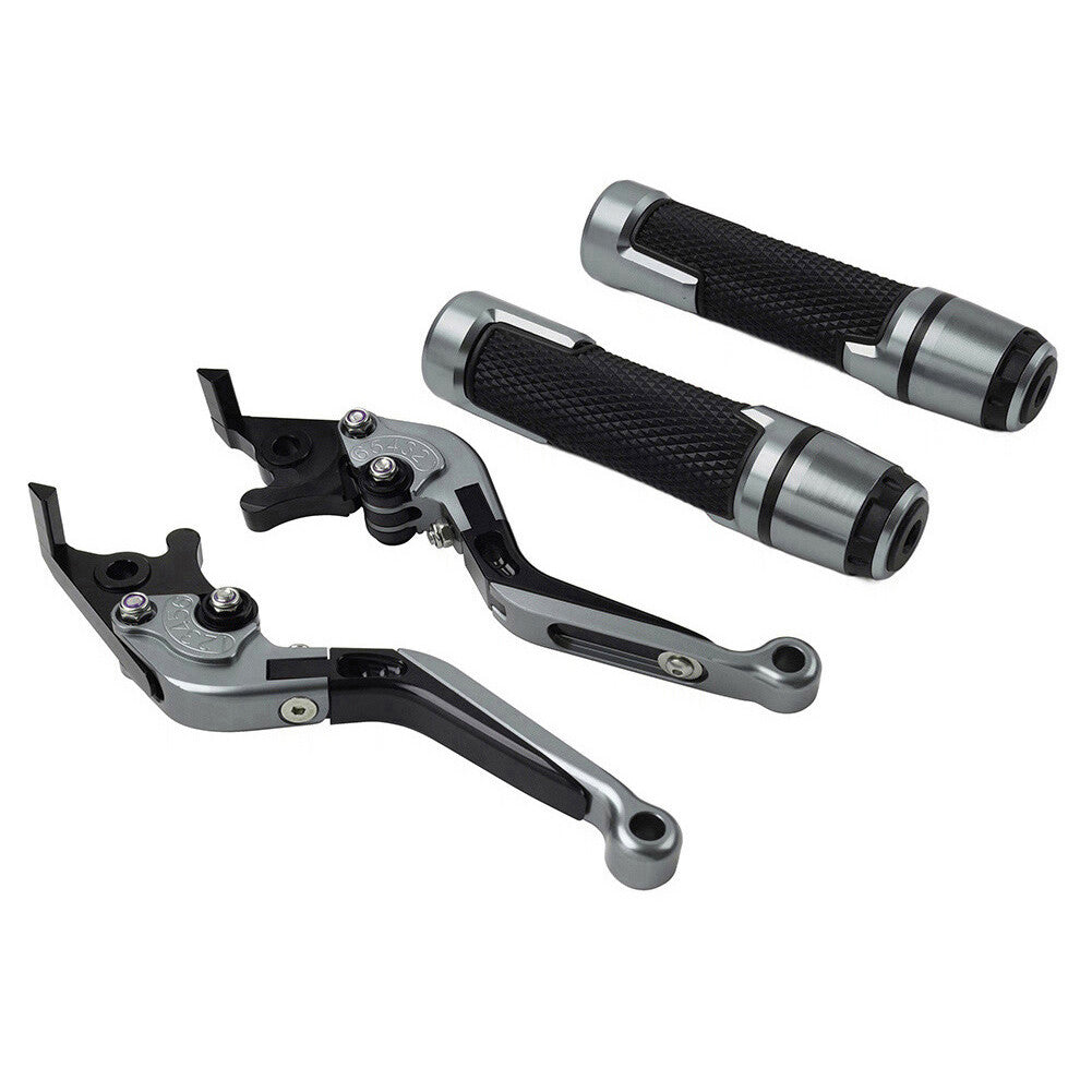 Folding Extendable Brake Clutch Lever Handlebar Grip Set FIT for Kawasaki 650R